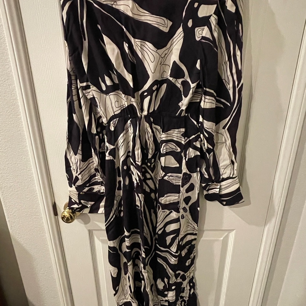 Printed Cut-out Midi Dress